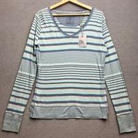 FAT FACE Jumper Women UK 16 Multi Striped Cotton V Neck Classic Casual BNWT - 16 Regular
