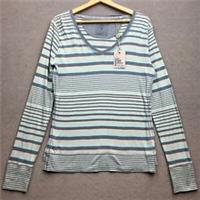 FAT FACE Jumper Women UK 16 Multi Striped Cotton V Neck Classic Casual BNWT - 16 Regular