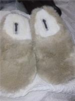 Fat Face Ladies Soft Brown Faux Fur Slippers Size 5-6