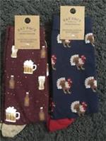 Fat Face Men's Socks 1 x Pair Beer & 1 x Pair Turkey size 6.5-9 BNWT