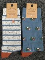 FAT FACE mens 1 x Stripe Socks & 1 x Dino Head Socks size 6.5-9 BNWT Rrp £14,