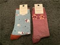 FAT FACE Womens polar bear Socks & Gingerbread socks BNWT one size 4-7 Rrp £14