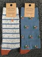 FAT FACE mens 1 x Stripe Socks & 1 x Dino Head Socks size 6.5-9 BNWT Rrp £14,