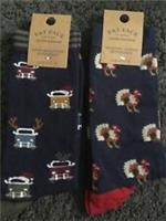 Fat Face Men's Socks 1 x Christmas Camper & 1 x Pair Turkey size 6.5-9 BNWT.