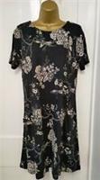 BNWOT Fat Face Black Floral Cotton Pocket Tunic Dress Size 10. Z3 - 10 Regular