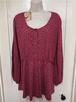 Women's Fat Face Berry Pink Shadow Dot Tunic Top Size UK 14 NEW. D1 - 14 Regular
