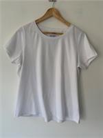 Fat Face Ladies White T Shirt. Size 16. Round Neck. Organic Cotton - 16 Regular