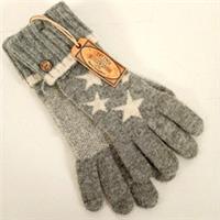 Fat Face Women's Winter Cold Weather Knit Grey Star Cuffed Gloves - NWT