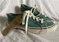 Fat Face Green Canvas Trainers UK 3 Sustainable Lace Up Sneakers Casual New