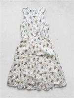 FatFace White Floral A-Line Dress Womens Size 8 Viscose Summer Dress - 8 Regular