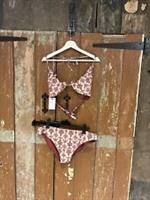 Fat Face Bikini Set Swimwear Swimsuit Beachwear Jaipur Red Floral Summer UK 18 - 18 Regular