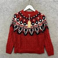 Fat Face Jumper Womens 10 Red Maddison Fairisle Sweatshirt Knit Christmas BNWT - 10 Regular