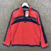 Fat Face Jumper Mens Medium Pink Airlie York Stripe Sweat Pullover 1/4 Zip NWT - M Regular
