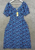 Fat Face Dress Womens UK 8 Blue Carey Ink Floral Midi Ditsy BNWT - 8 Regular