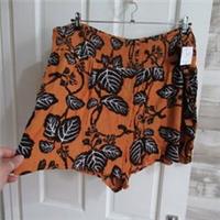 New FAT FACE ? size 24 ? brown floral summer beach shorts womens - 24 Plus