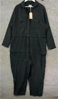 Fat Face Jumpsuit Womens UK 22 Black Una Long Sleeve Utility One Piece BNWT - 22 Regular