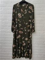 BNWT Fat Face New Green Floral Midi Length Loose Fit Dress Size UK 12