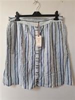 Fat Face Alana Striped Button Down Cotton Summer Skirt Size 16 - 16 Regular