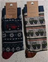 Two Pairs Of Fat Face Festive Christmas Off Roader Socks Size 6.5-9