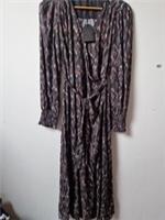 Fat Face Wrap Dress Long Copper & Black Size 10 - 10 Regular