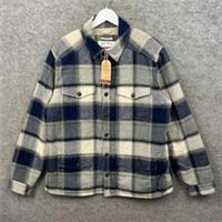Fat Face Jacket Mens Large Grey Medstead Check Sherpa Borg Lined Overshirt BNWT - L Regular