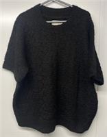FatFace Keira Black Fluffy Short Sleeve Knitted T Shirt Womens UK 16 Unworn - 16 Regular
