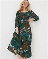 FAT FACE Adele Landscapes Midi Dress, Green/Multi . Size UK 10/12. *NEW*RRP £69 - 10 Regular