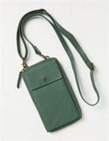 FAT FACE Louisa Brown Purse Phone Bag. Green Leather. *NEW* RRP £45