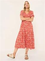 FAT FACE Danielle Burnt Orange Painted Bloom Midi Dress. Size UK 12.RRP £59.NEW - 12 Petites