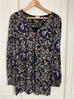Fat Face Women's Tunic Top Size UK 12 Black New Inspirit Floral Jersey Longline - 12 Regular