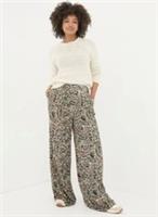 FAT FACE Ines Cream Paisley Wide Leg Trousers. Size UK 14 Regular.*NEW*RRP £55 - 14 Regular