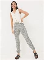 FAT FACE Lyme Black Inlay Floral Trousers.Size UK 12 Regular. *NEW* RRP £42 - 12 Regular