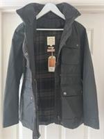 NEW! Womens FAT FACE Sussex Waxed Hooded Utility Jacket ~ Black ~ UK 8 RRP £89 - 8 Regular