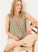 FAT FACE Patsy Mid Grey Air Ditsy Tunic, Top. Size UK 14 *NEW-CURRENT* RRP £42 - 14 Regular