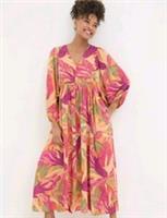 FAT FACE Jocelyn Orange Tropical Floral Midi Dress.Size UK 12 R. *New With Tags* - 12 Regular