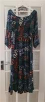 FAT FACE Adele Landscapes Midi Dress, Green/Multi . Size UK 10 Regular **NEW** - 10 Regular