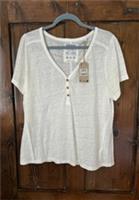 FAT FACE Lena Linen Henley Top. Size UK 14. RRP £42. *New With Tags* - 14 Regular