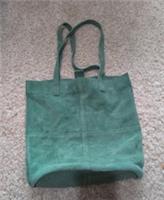 FAT FACE Suede Leather Tote Shoulder Bag. Green. *New Without Tags*