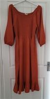 FAT FACE Adele Rust Orange Midi Dress. Size UK 14. **New With Tags** RRP £69 - 14 Petites