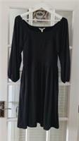 FAT FACE Adeline Jersey Shirred Black Dress. Size UK 12 Regular. *NEW* RRP £52 - 12 Regular