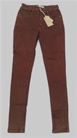 fat face jeggings size 6 brown skinny/stretchy high waist/choclolate brown - 6 Regular