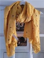 FAT FACE Bee Scarf Mustard. Super Soft Viscose. *New With Tags*