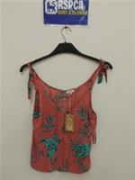 Fat Face Womens Size 10 Strappy Floral Ditsy Cotton Top Blouse - 10 Regular