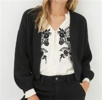FAT FACE Anna Crochet Cardigan.Black. Size UK 14 . *New Without Tags*. RRP £48 - 14 Regular