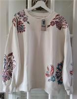 FAT FACE Alex Sweatshirt, Ivory Utopia Embroidered Crew. Size UK 12. *New-Tags* - 12 Regular