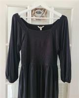 FAT FACE Adeline Jersey Shirred Black Dress. Size UK 12 Regular. *NEW* RRP £52 - 12 Regular
