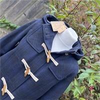 NWT Fat Face Wool Mix Navy Blue Check Hooded Duffle Coat RRP &pound;125 UK 8 Brand New - 8 Regular