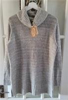 FAT FACE Phoebe Jumper. Sparkly, Longline, Grey Marl. Size UK 14. RRP &pound;59 *NEW* - 14 Regular