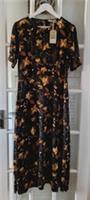 FAT FACE Winona Black Floral Dress. Size UK 12 Regular. RRP &pound;75.*New With Tags* - 12 Regular