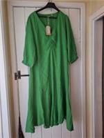 BNWT'S BEAUTIFUL FATFACE NATE GREEN MIDI DRESS 16 SHORT - 16 SHORT Petites